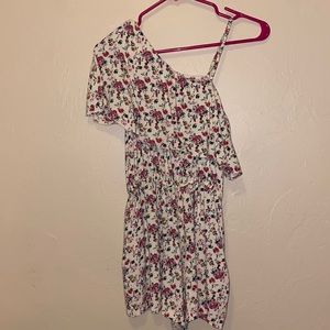 Angie One Shoulder Floral Romper